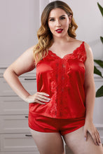 Load image into Gallery viewer, Plus Size Satin Cami Shorts Set