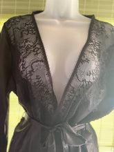 Load image into Gallery viewer, BLACK SATIN ROBE