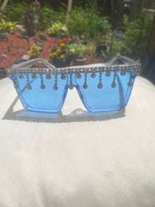 Cool blue glam glasses