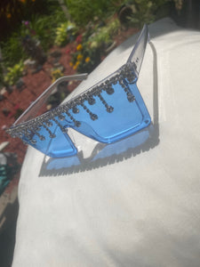 Cool blue glam glasses